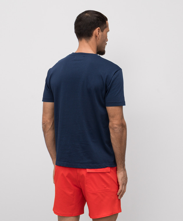 Vilebrequin Синяя футболка Disco Ball с принтом логотипа PTSC9025 изображение 4