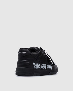 Off-White Черные кожаные кроссовки Out Of Office For Walking OMIA189C99LEA01A