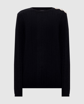 Balmain Чорний джемпер у візерунок монограми FF1KD090KI63