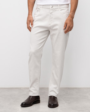 Brunello Cucinelli Серые джинсы с вышивкой логотип логотип M277UO1090