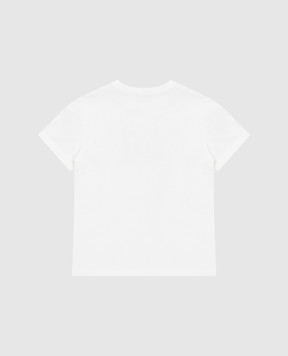 Dolce&Gabbana Дитяча біла футболка з кристалами L5JTOXG7O0X812+
