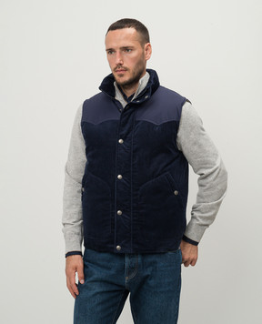 Brunello Cucinelli Синий пуховый вельветовый жилет MY4751777