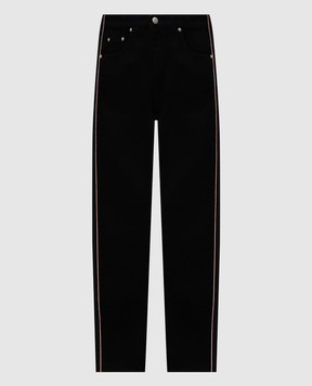 Alexander McQueen Чорні джинси з лампасами 531167