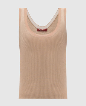 Max Mara Бежевый топ DYSER из шелка и шерсти DYSER