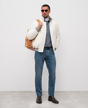 Brunello Cucinelli Блакитна сорочка з вовни M038P0720