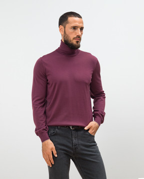 Brunello Cucinelli Бордовый гольф из шерсти и кашемира M2400103