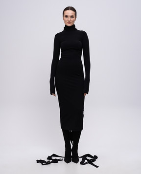 Balenciaga Чорна сукня міді зі шнурівкою 831227TNV08
