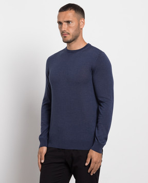 Cashmere&Whiskey Синій джемпер з вовни, шовку та кашеміру MU8191318410R3XL