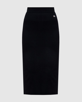 Dolce&Gabbana Черная юбка с металлическим логотипом DG FXO10TJFMEX