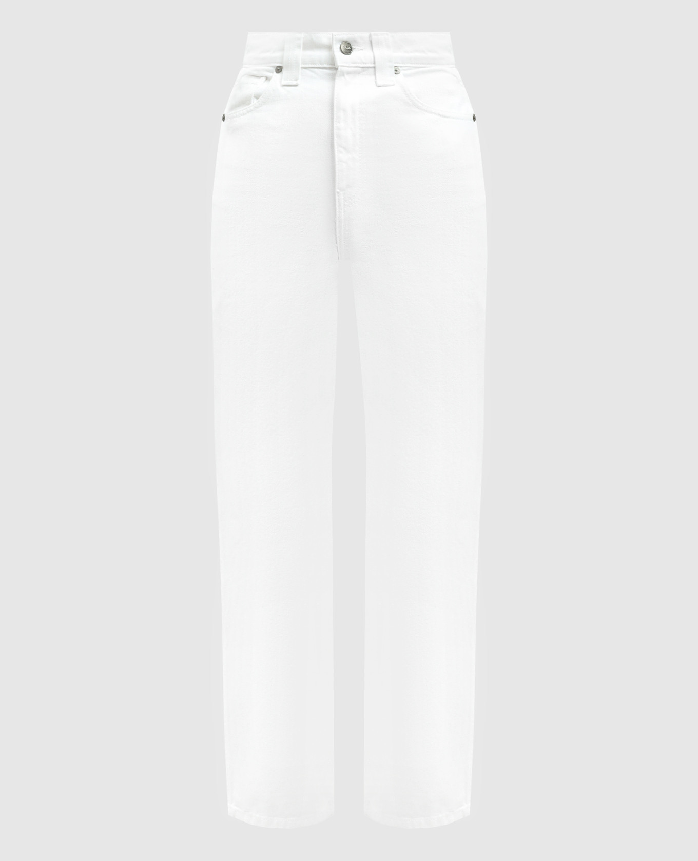 Белые джинсы SHALBI с высокой посадкой