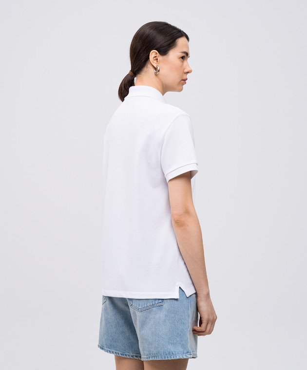 Ami Paris Біле поло з вишивкою емблеми Ami de Coeur BFUPL001760w зображення 4
