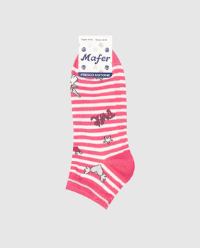 RiminiVeste Дитячі рожеві шкарпетки Mafer в смужку з візерунком RFC7671