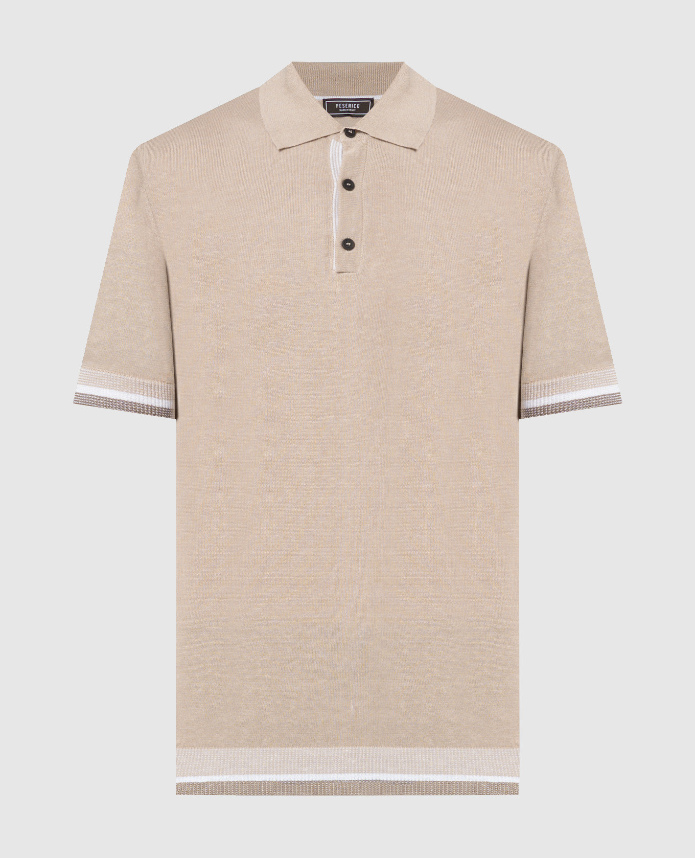 Beige polo shirt with linen