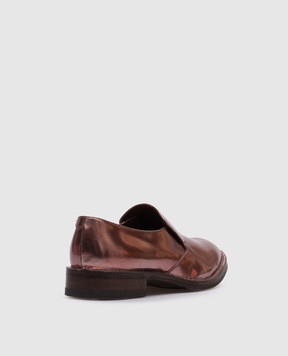 Brunello Cucinelli Розовые кожаные глянцевые лоферы MZDB0C749