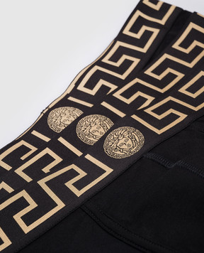 Versace Набор черных трусов-боксеров с узором логотипа. AU103261A10011