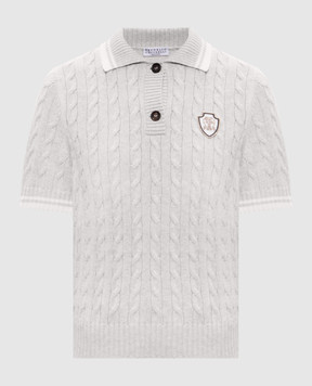 Brunello Cucinelli Серое поло в узор M19756505