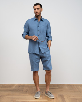 Cashmere&Whiskey Блакитні шорти з льону 0255500195
