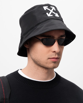 Off-White Чорна панама з емблемою логотипа Arrow OMLA034C99FAB009