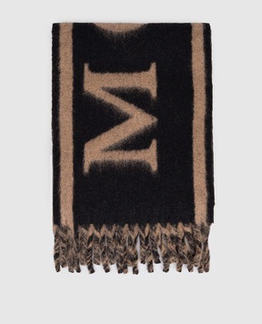 Alexander McQueen Чорний шарф з вовною з логотипом 8357103893Q