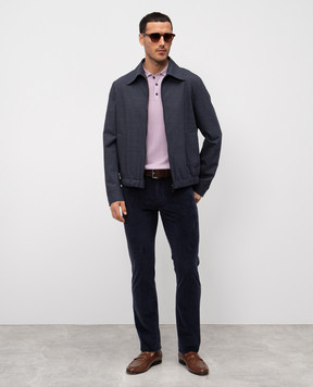 ISAIA Фіолетове поло із шовку MG8262Y0470