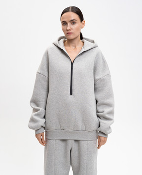Fear of God Серые утепленные худи на молнии с логотипом FG25FW12123FLC