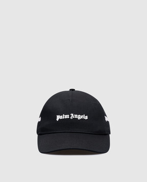 Palm Angels Чорна кепка с фактурним логотипом PMLB095C99FAB001