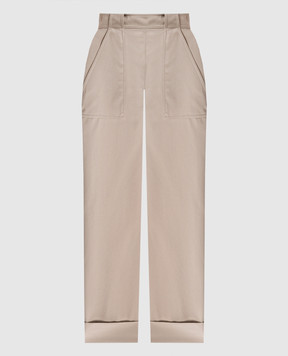 Max Mara Бежевые брюки PALIO с отворотами PALIO