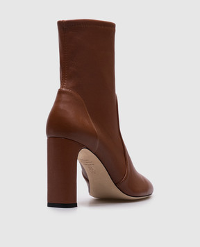 Stuart Weitzman Коричневые кожаные ботильоны Babette SL544