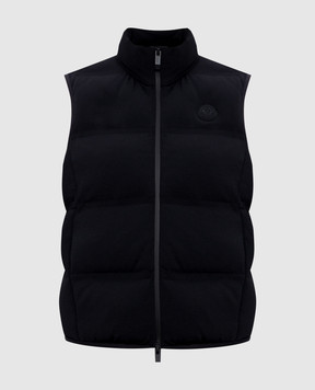 Moncler Черный пуховый жилет с логотипом K10939I00003M5412