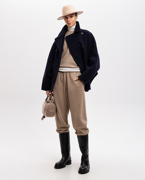 Brunello Cucinelli Бежевые спортивные штаны из кашемира M12723089