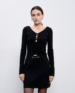 Twinset Черный пуловер с логотипом 242TT3031