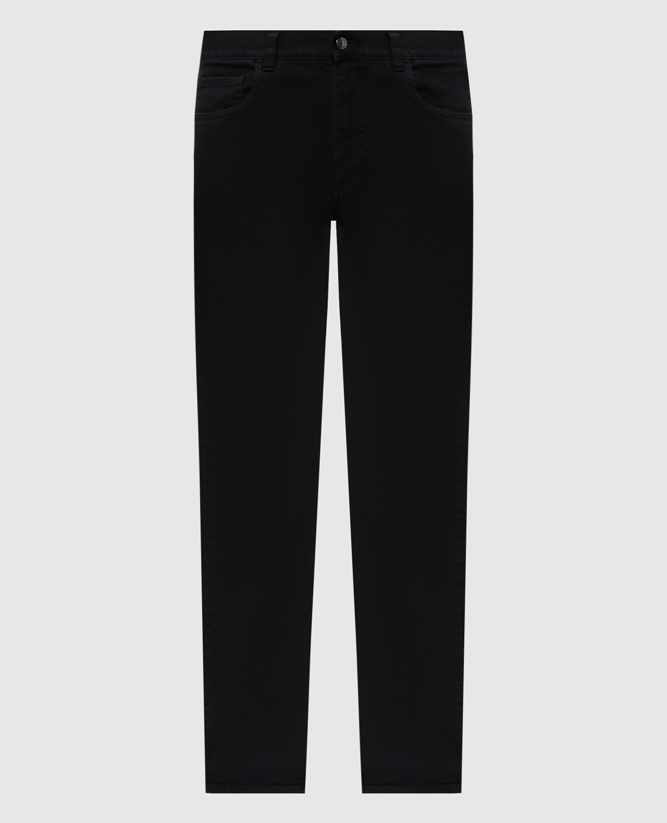 

Черные джинсы с логотип патч, Черный, Зауженные джинсы