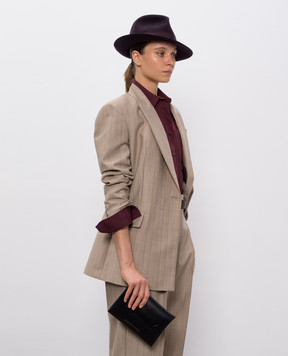 Brunello Cucinelli Чорний шкіряний клатч Duo MWTKD2722