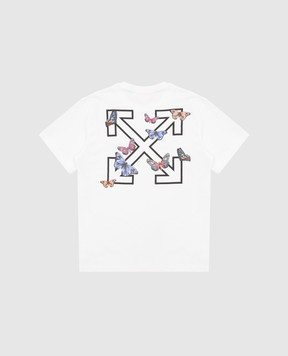 Off-White Дитяча біла футболка Butterfly OGAA001S25JER008