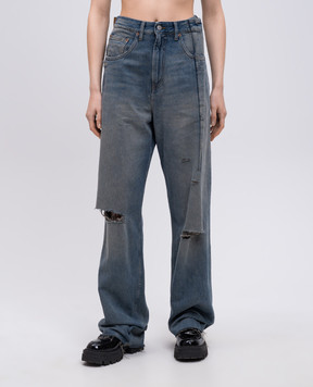Maison Margiela MM6 Синие джинсы с винтажным эффектом S52LA0245M30017