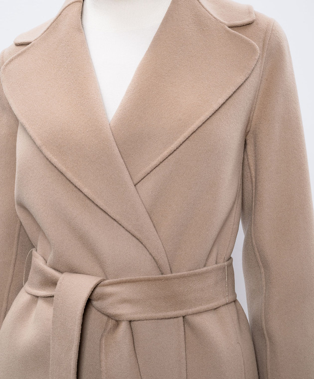 Max Mara Бежевое пальто на запах POLDO из шерсти POLDO изображение 5
