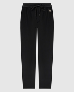 Dolce&Gabbana Черные спортивные брюки с логотипом GP0A4TFUGST