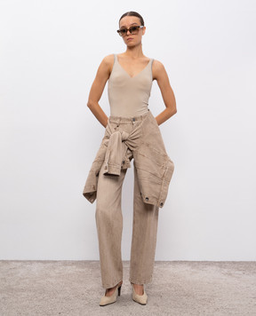 Brunello Cucinelli Бежевий топ з ланцюжком моніль M0T18BA702
