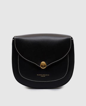 Gianni Chiarini Черная кожаная сумка-седл ISA с логотипом BS11427PRCK