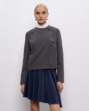 Brunello Cucinelli Сірий двобортний жакет з вовни MA5542174