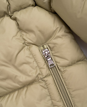 Moncler ENFANT Дитяча зелена пухова куртка з нашивкою логотипа K29511A00018597YF