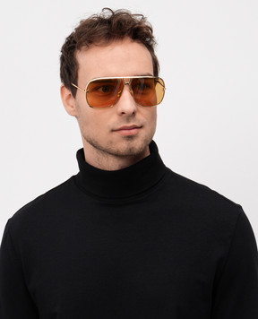 Tom Ford Золотисті сонцезахисні окуляри STAVROS з логотипом FT1204