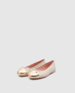 Pretty Ballerinas Детские кожаные бежевые балетки Hermione 41644