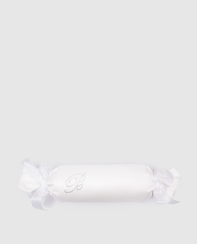 Blumarine Белая подушка-валик Caram с кристаллами Swarovski. H0000210012