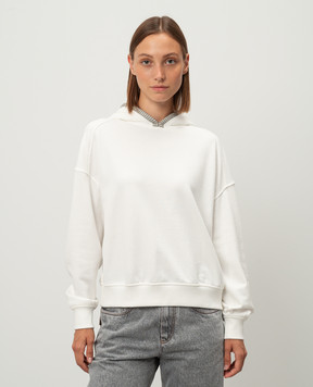 Brunello Cucinelli Белые худи с цепочкой мониль MN05NHR209