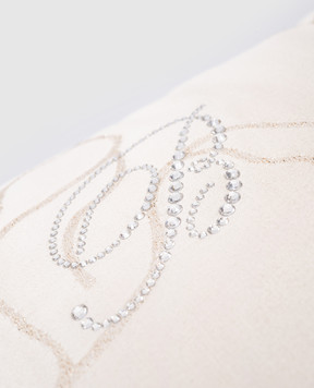 Blumarine Бежевая декоративная подушка Julia с кристаллами Swarovski H0000210013