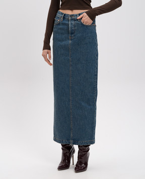 WARDROBE.NYC Синя джинсова спідниця з патчем логотипа W2097PC