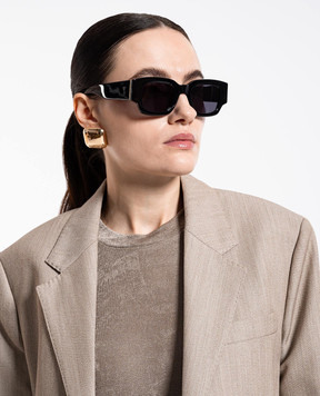 Ami Paris Черные очки с металлической эмблемой Ami de Coeur UGL507AM0004w