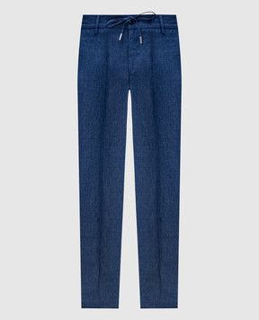 Bertolo Cashmere Сині штани з льону Katty 000061001625