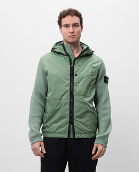 Stone Island Зеленая куртка CRINKLE REPS R-NY С с шерстью 811545637